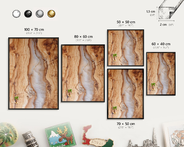 Lavagna magnetica per collezioni di calamite con cornice nera Eleganza delicata