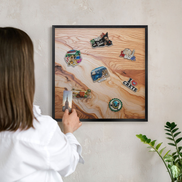 Lavagna magnetica in metallo decorata di colore nero Struttura in acciaio