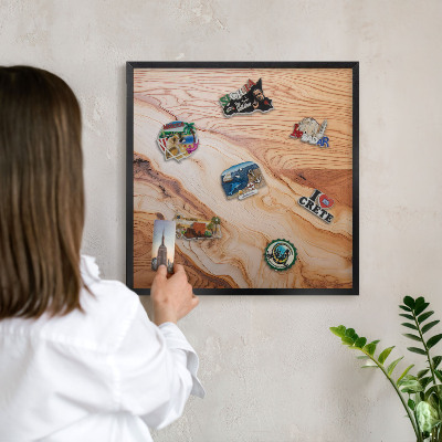Lavagna magnetica in metallo decorata di colore nero Struttura in acciaio
