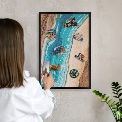 Lavagna magnetica in metallo decorata di colore nero Strati della Terra