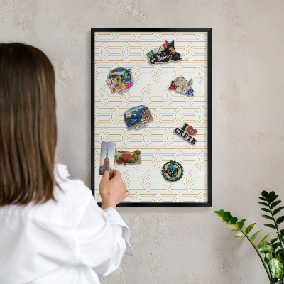 Lavagna magnetica in metallo decorata di colore nero Archi artistici