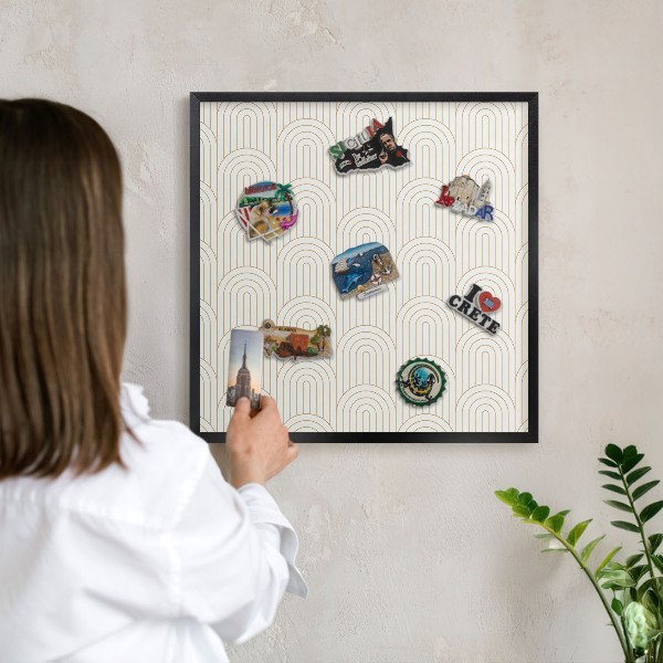 Lavagna magnetica in metallo decorata di colore nero Archi artistici