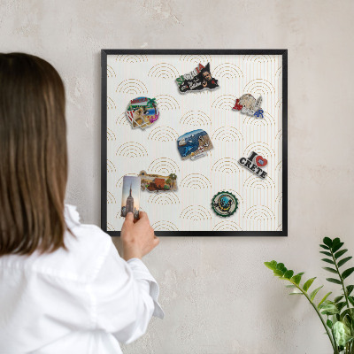 Lavagna magnetica in metallo decorata di colore nero Archi artistici