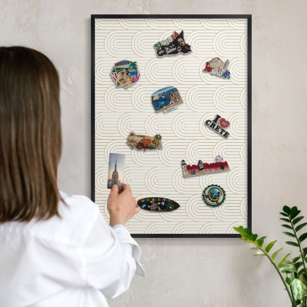Lavagna magnetica in metallo decorata di colore nero Archi artistici