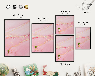 Lavagna magnetica per collezioni di calamite con cornice nera Eleganza rosa