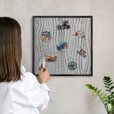 Lavagna magnetica in metallo decorata di colore nero Grigi