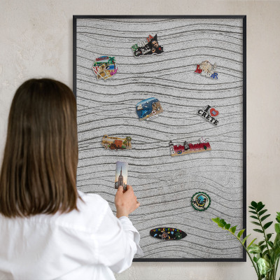 Lavagna magnetica in metallo decorata di colore nero Grigi