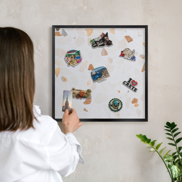 Lavagna magnetica in metallo decorata di colore nero Mosaico caldo
