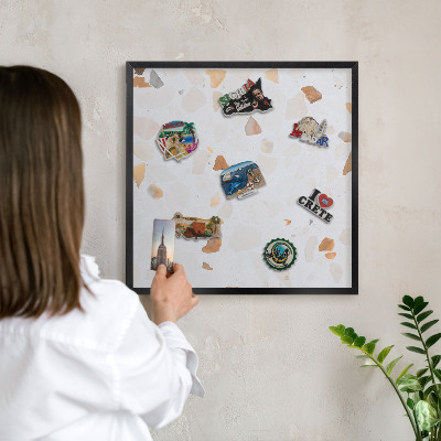Lavagna magnetica in metallo decorata di colore nero Mosaico caldo