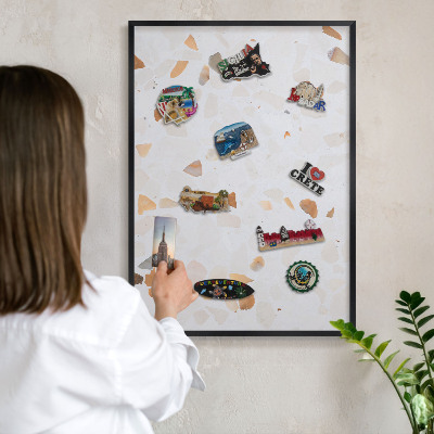 Lavagna magnetica in metallo decorata di colore nero Mosaico caldo