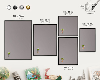 Lavagna magnetica in metallo decorata di colore nero Grigio cenere