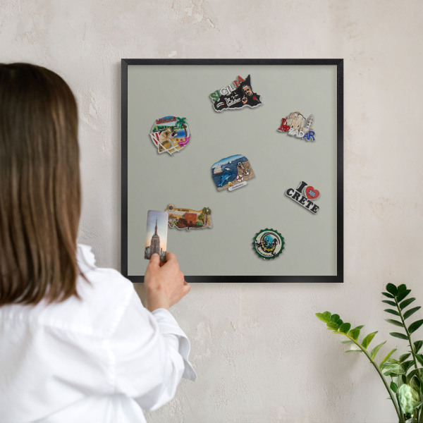 Lavagna magnetica in metallo decorata di colore nero Grigio neutro