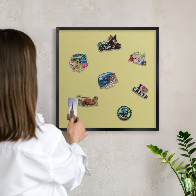 Lavagna magnetica in metallo decorata di colore nero Senape leggera