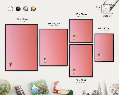 Lavagna magnetica in metallo decorata di colore nero Rosa arancione