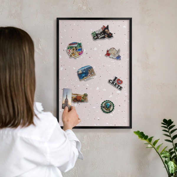 Lavagna magnetica in metallo decorata di colore nero Terrazzo moderno