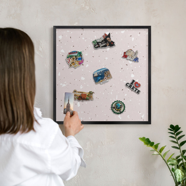 Lavagna magnetica in metallo decorata di colore nero Terrazzo moderno