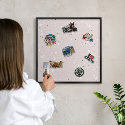 Lavagna magnetica in metallo decorata di colore nero Terrazzo moderno