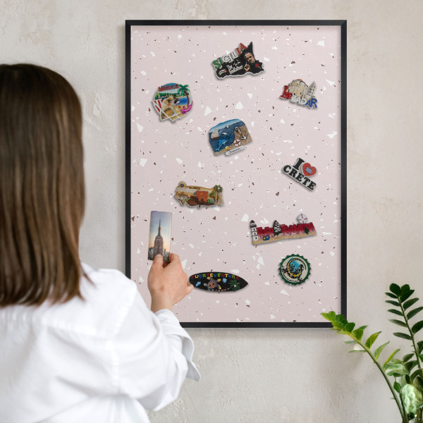 Lavagna magnetica in metallo decorata di colore nero Terrazzo moderno
