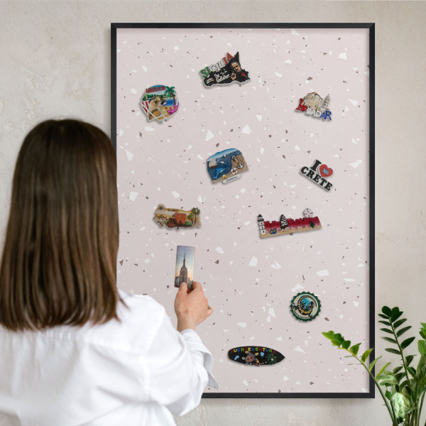 Lavagna magnetica in metallo decorata di colore nero Terrazzo moderno