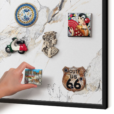 Lavagna magnetica in metallo decorata di colore nero Effetto marmo