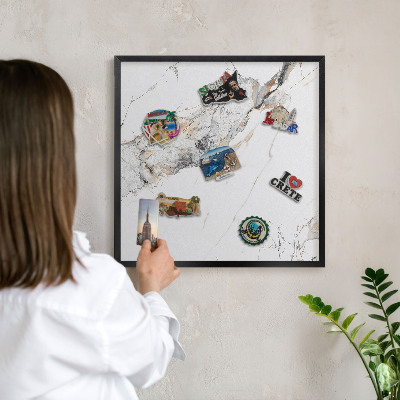 Lavagna magnetica in metallo decorata di colore nero Effetto marmo