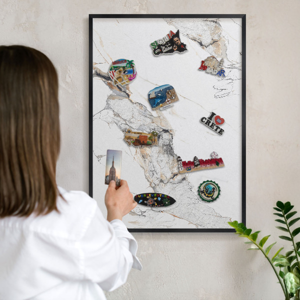 Lavagna magnetica in metallo decorata di colore nero Effetto marmo
