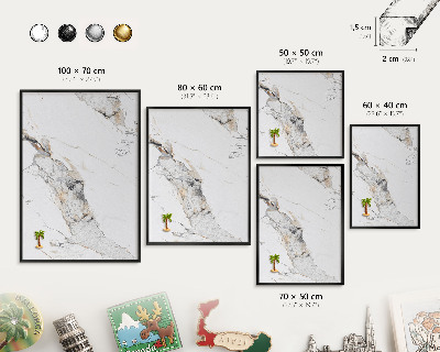 Lavagna magnetica in metallo decorata di colore nero Effetto marmo