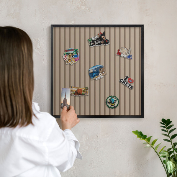 Lavagna magnetica in metallo decorata di colore nero Strisce verticali