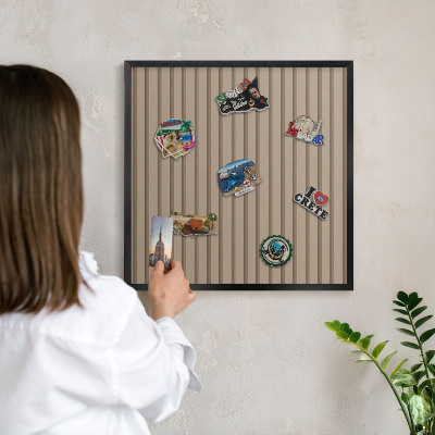 Lavagna magnetica in metallo decorata di colore nero Strisce verticali