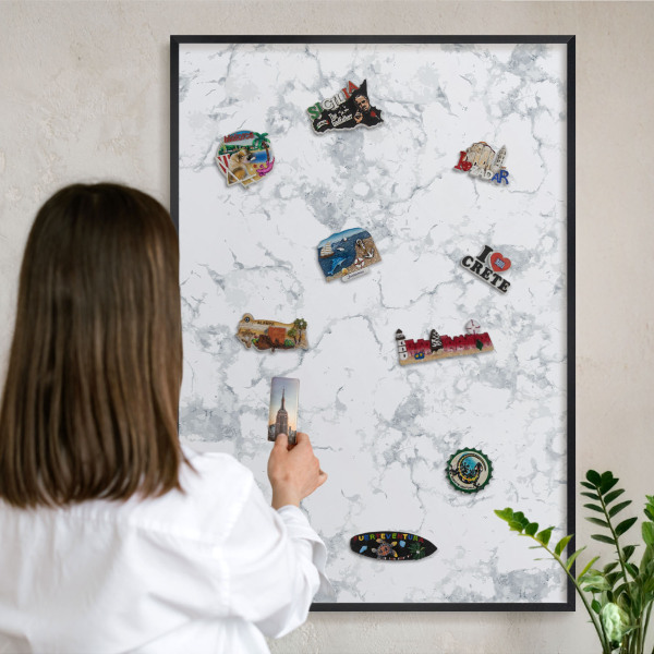 Lavagna magnetica in metallo decorata di colore nero Estetica del marmo
