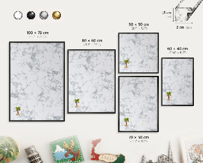 Lavagna magnetica in metallo decorata di colore nero Estetica del marmo