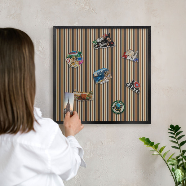 Lavagna magnetica in metallo decorata di colore nero Modello geometrico