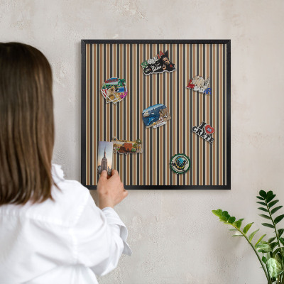 Lavagna magnetica in metallo decorata di colore nero Modello geometrico