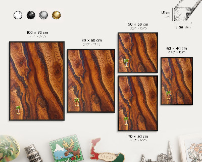 Lavagna magnetica in metallo decorata di colore nero Anelli di legno