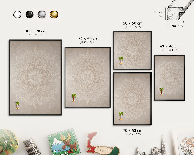 Lavagna magnetica in metallo decorata di colore nero Modelli di mandala