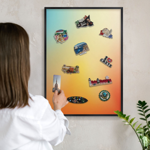 Lavagna magnetica in metallo decorata di colore nero Transizione di colore