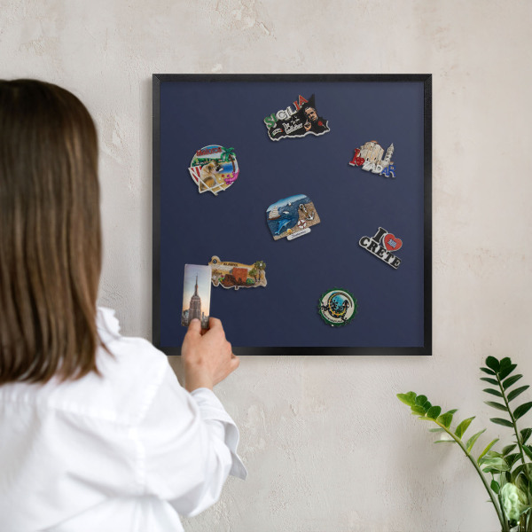 Lavagna magnetica in metallo decorata di colore nero Blu scuro
