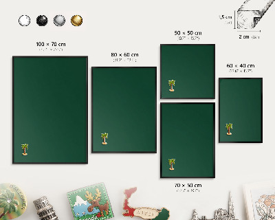 Lavagna magnetica in metallo decorata di colore nero Verde bottiglia