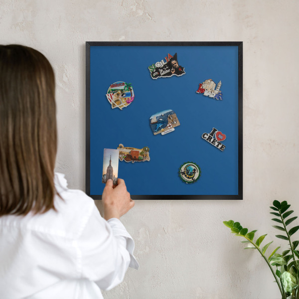 Lavagna magnetica in metallo decorata di colore nero Blu scuro