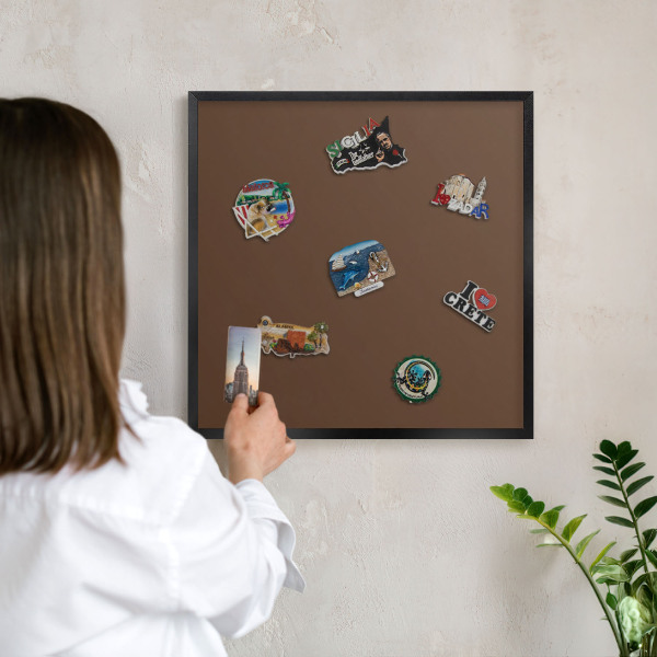 Lavagna magnetica in metallo decorata di colore nero Marrone castano