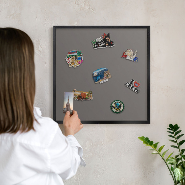Lavagna magnetica in metallo decorata di colore nero Grigio scuro