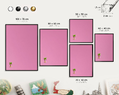 Lavagna magnetica in metallo decorata di colore nero Rosa freddo