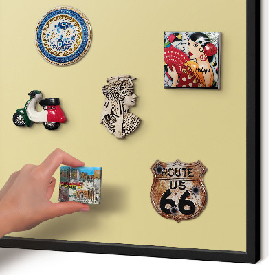 Lavagna magnetica in metallo decorata di colore nero Beige-giallo