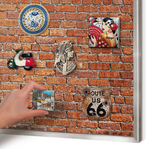 Lavagna magnetica decorativa da parete in colore argento Motivo a mattoni