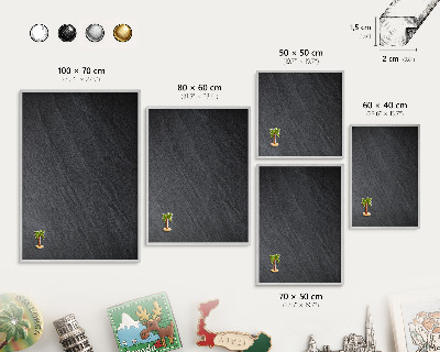 Lavagna per calamite con cornice d'argento Texture grigia