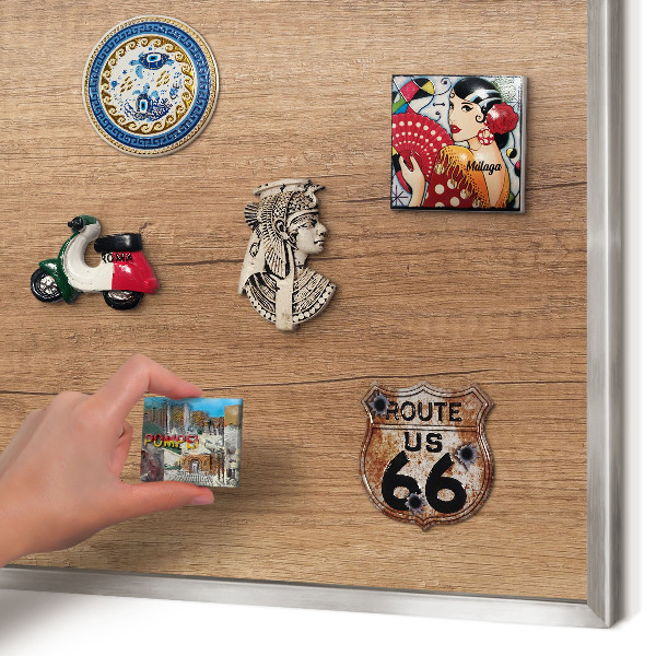 Lavagna magnetica decorativa da parete in colore argento Trama effetto legno