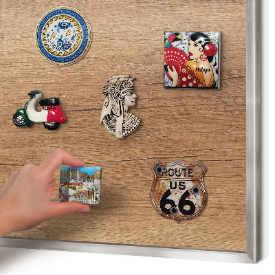 Lavagna magnetica decorativa da parete in colore argento Trama effetto legno