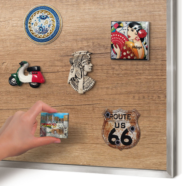 Lavagna magnetica decorativa da parete in colore argento Trama effetto legno