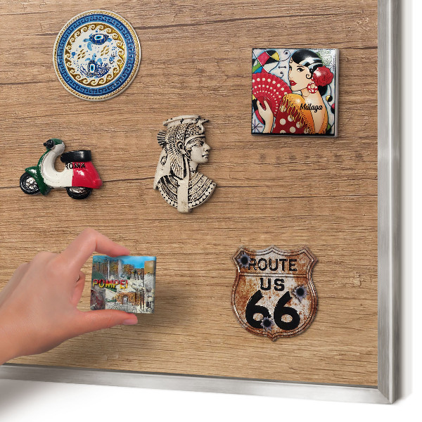 Lavagna magnetica decorativa da parete in colore argento Trama effetto legno