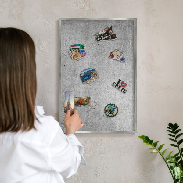 Lavagna magnetica decorativa da parete in colore argento Minimalismo concreto